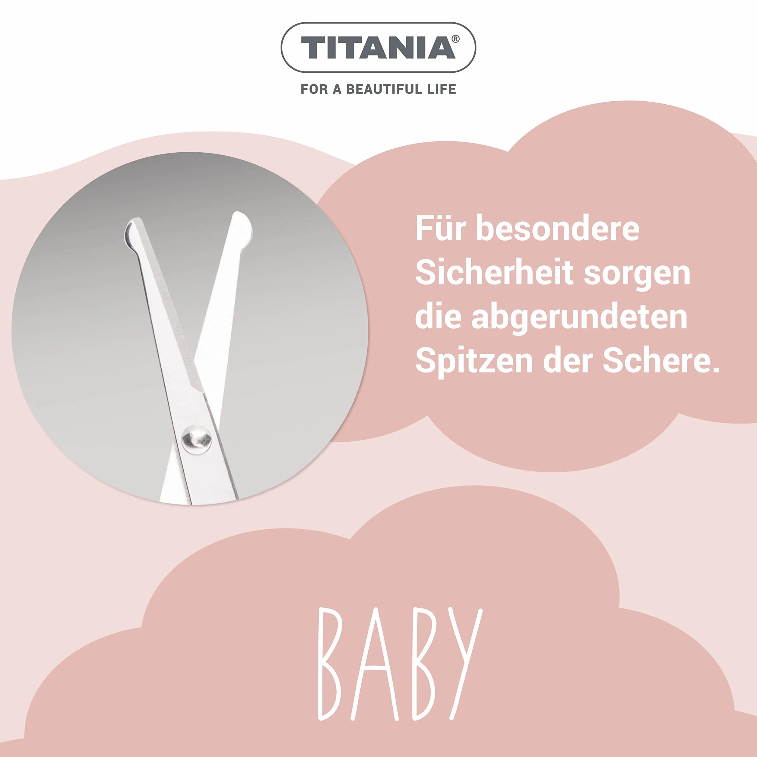Titania, zestaw do manicure dla dzieci, 3 sztuki, do pielęgnacji paznokci, dla dzieci, zestaw do pielęgnacji paznokci, różowy