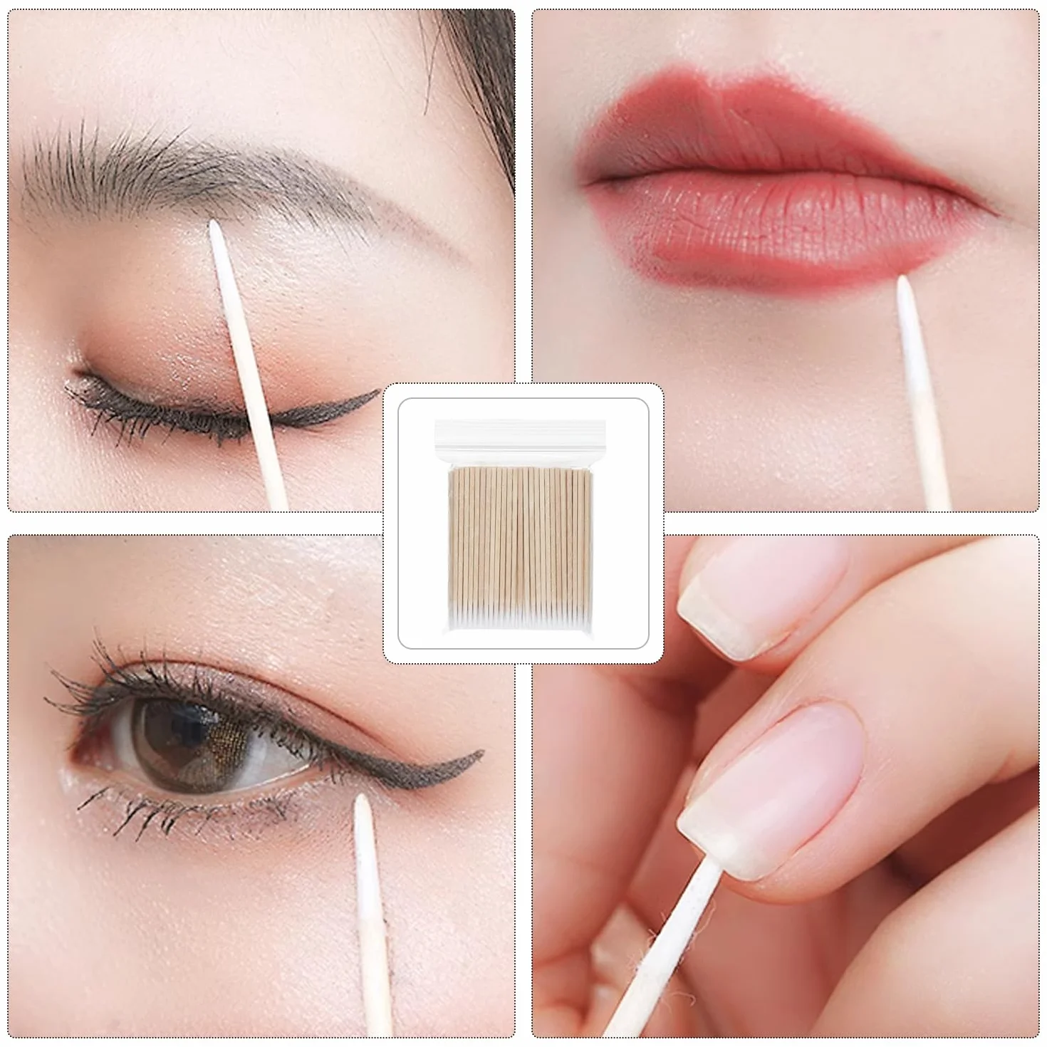 600 spiczastych patyczków higienicznych, do tatuażu, tatuażu brwi, manicure kosmetycznego, usuwania wewnętrznego eyelinera, jednorazowe patyczki higieniczne