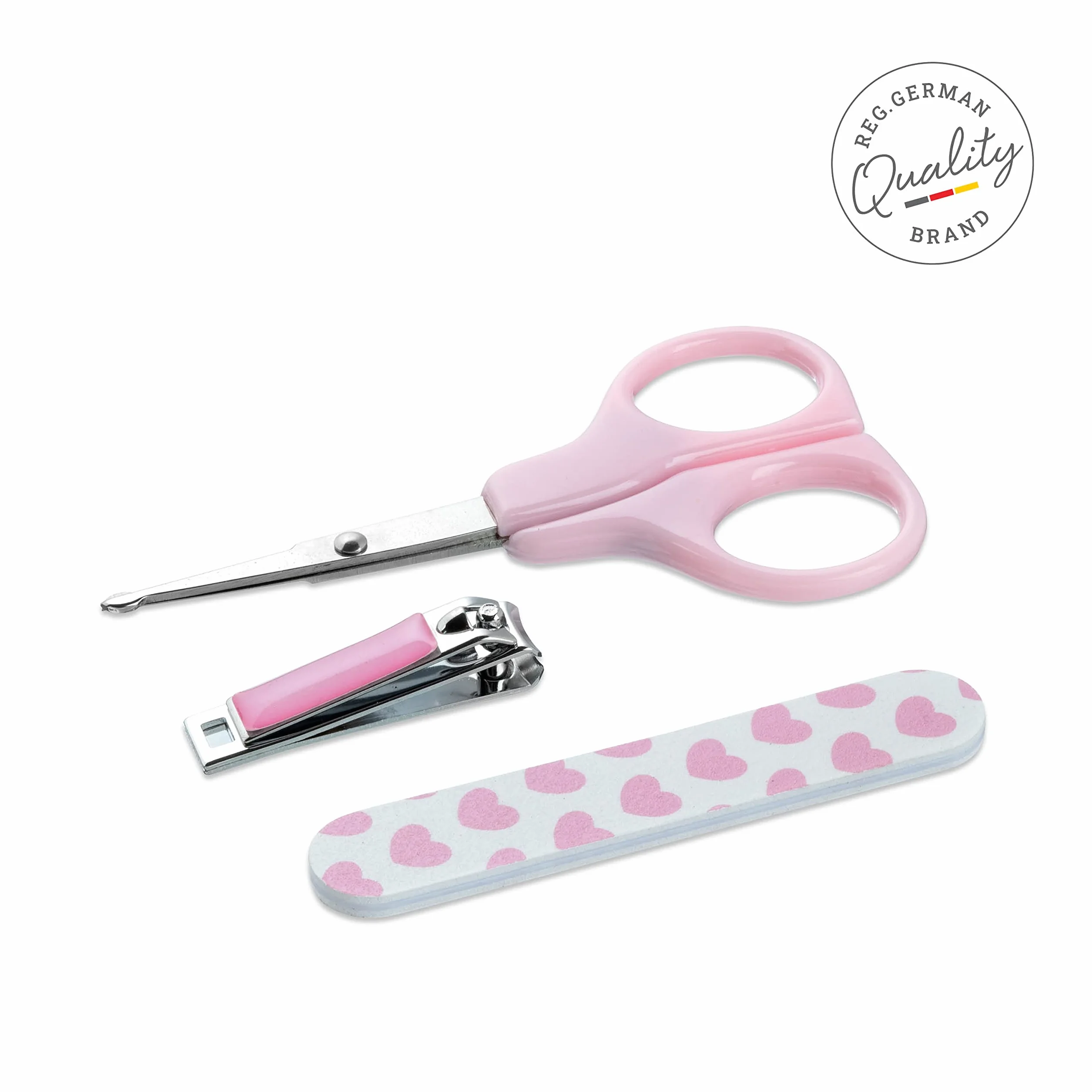 Titania, zestaw do manicure dla dzieci, 3 sztuki, do pielęgnacji paznokci, dla dzieci, zestaw do pielęgnacji paznokci, różowy