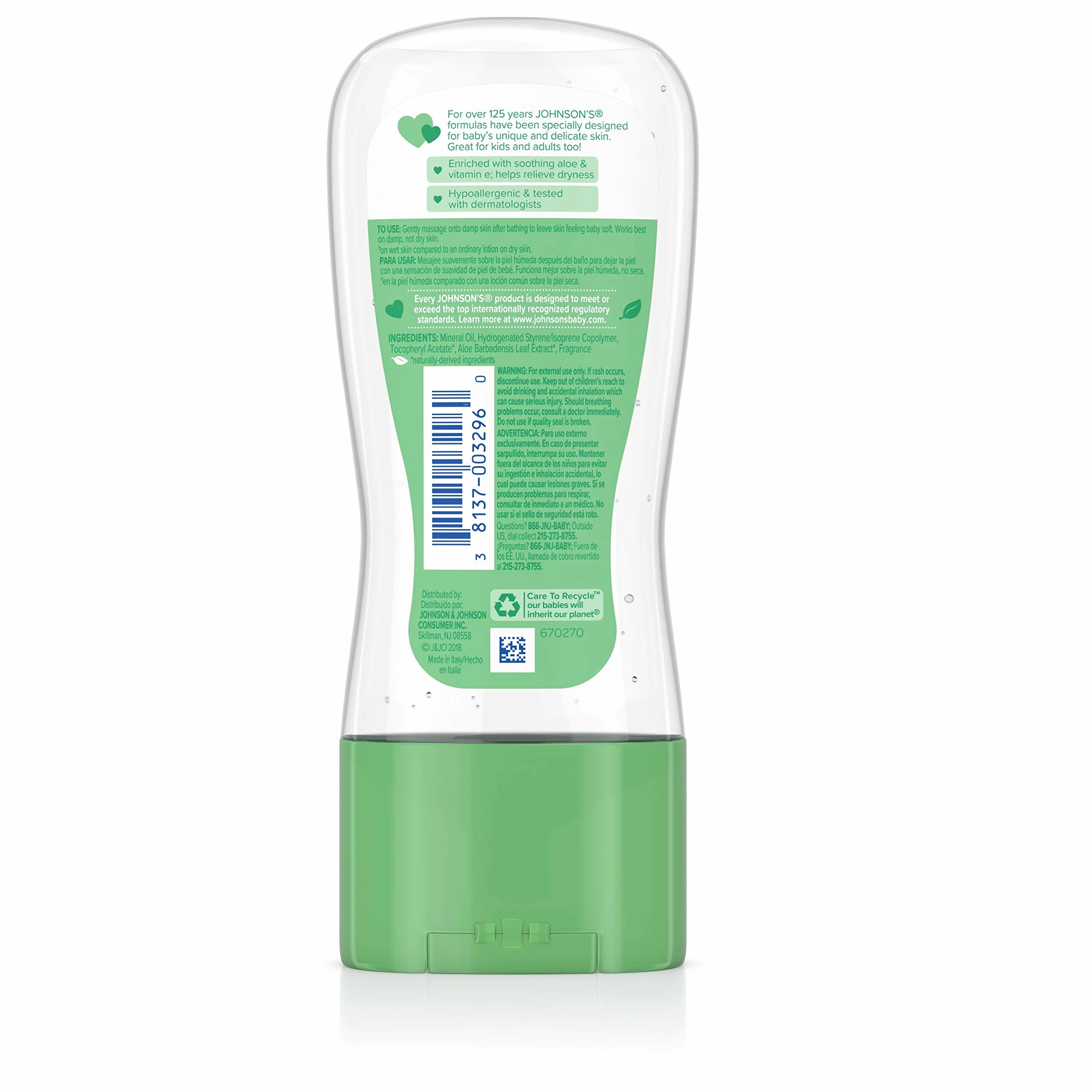 Johnson & Johnson 3296 Baby Gel olejek z aloesem i witaminą e