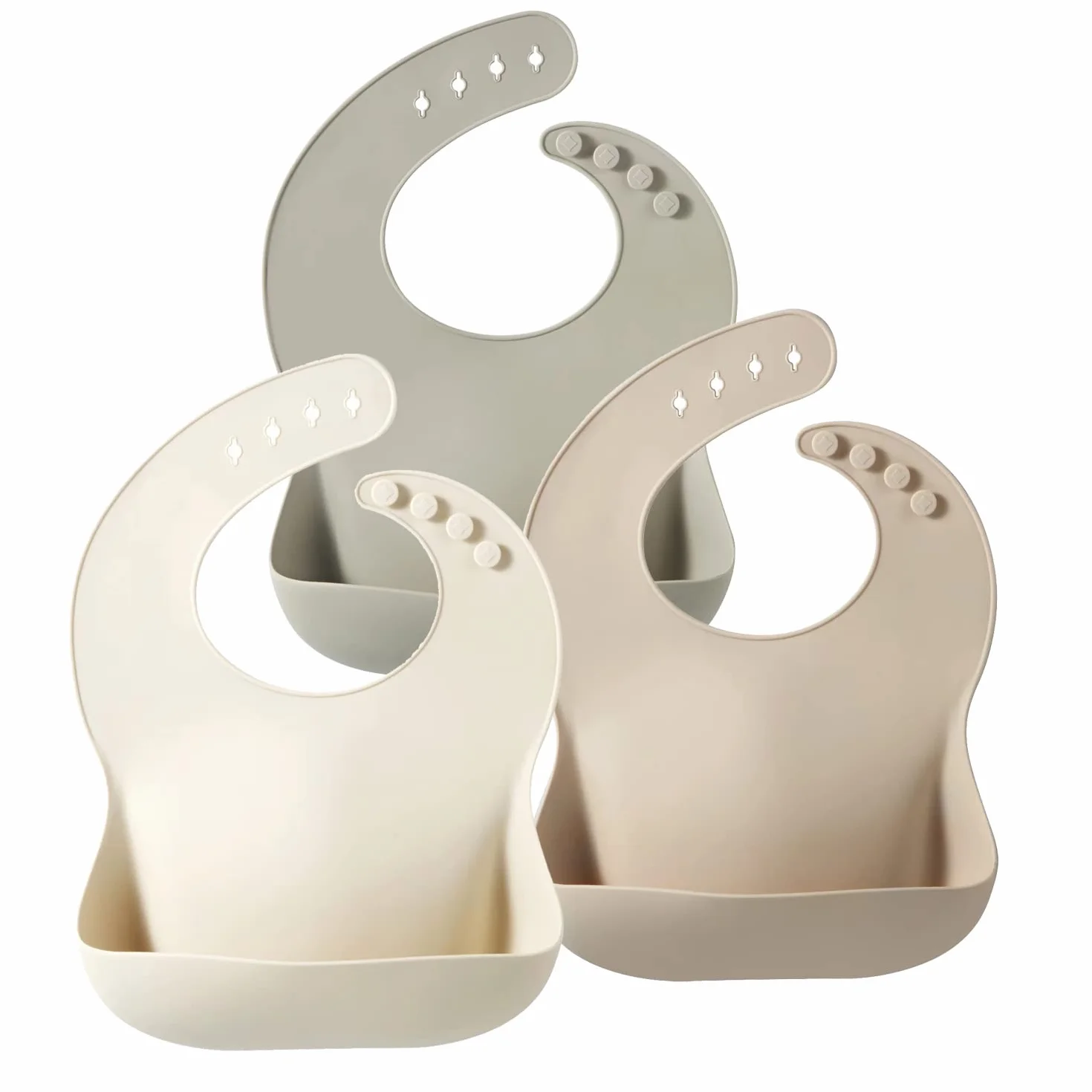 PandaEar Silicone Baby Bib for Girls Boys| Adjustable Waterproof Silicone Bibs for Babies & Toddlers with Large Pocket Food Catcher, BPA Free Soft Durable