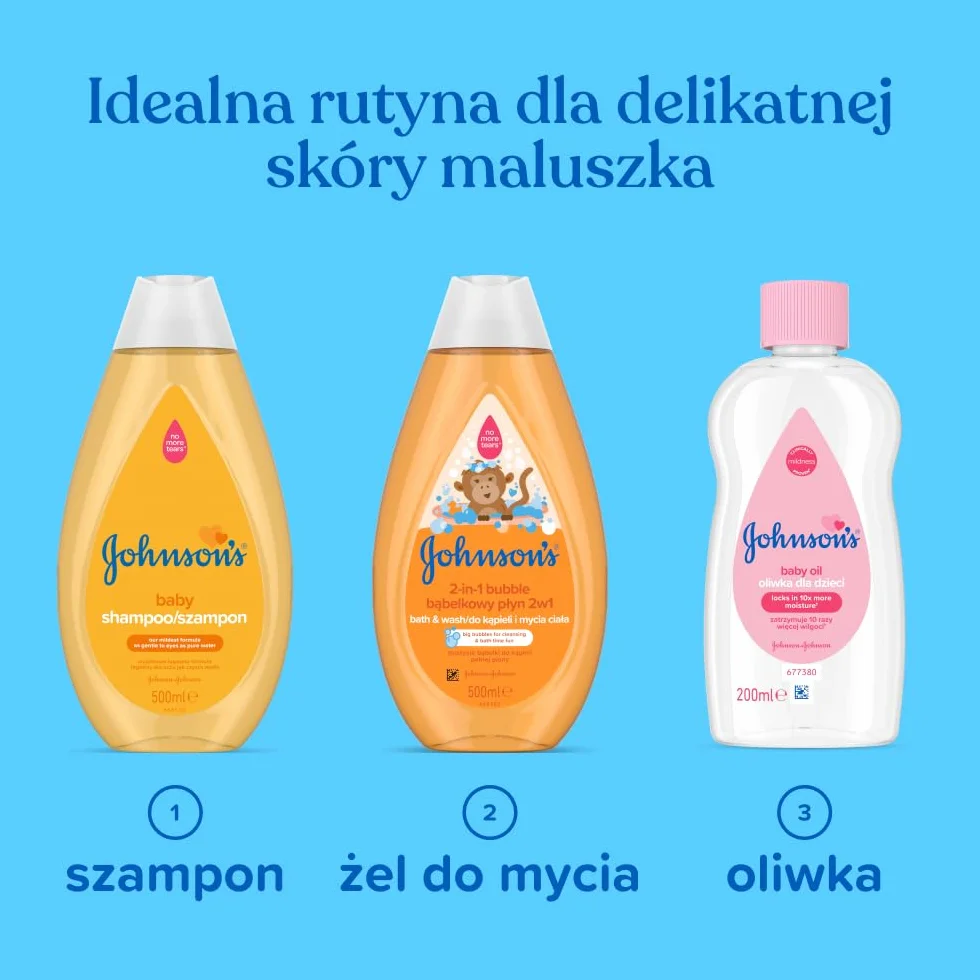 Johnson's Bubble bąbelkowy płyn do mycia ciała i włosów 500 ml Płyn do kąpieli i mycia ciała 2 w 1 bąbelkowy to propozycja dla dzieci, które uwielbiają kąpiel pełną piany.