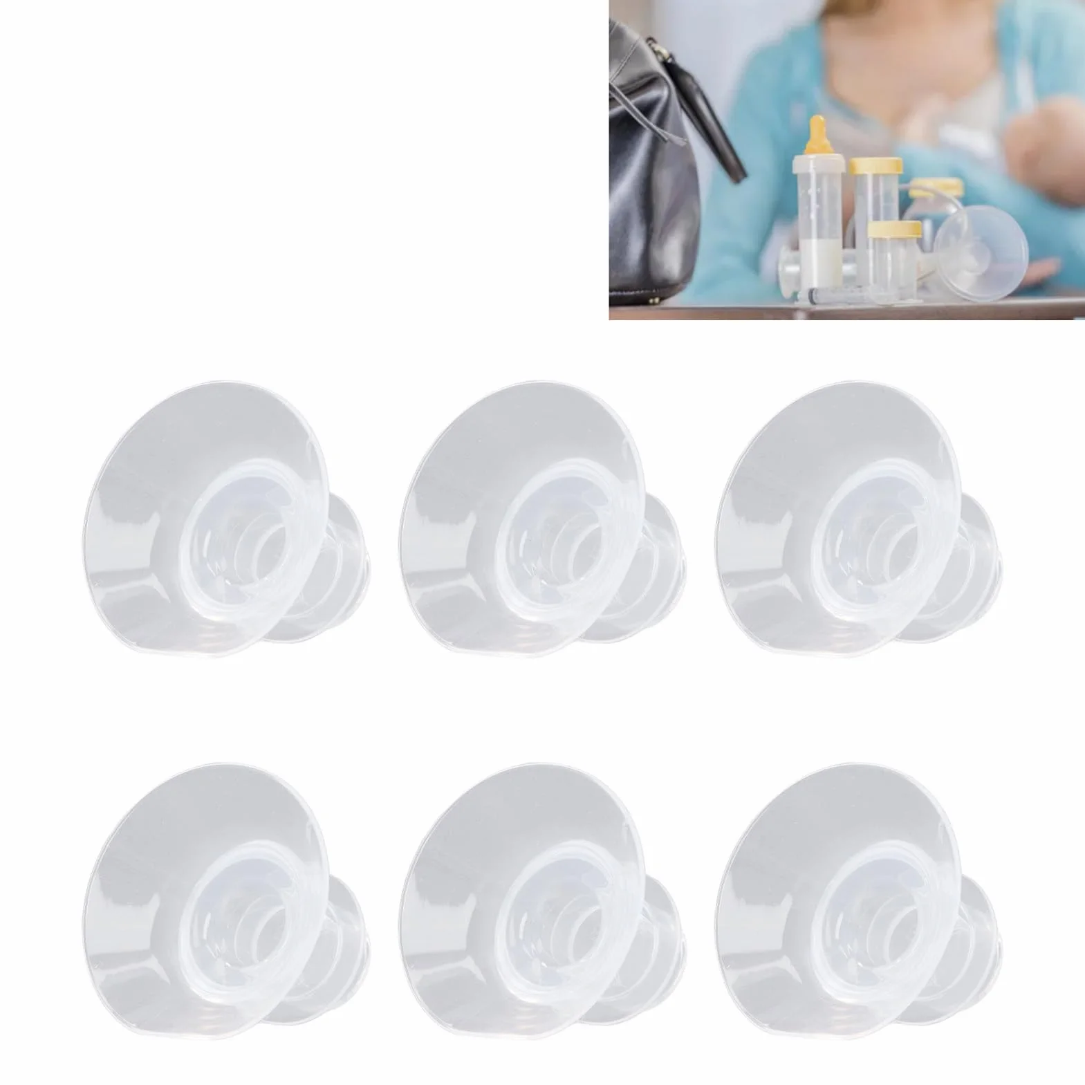 Wkładki Kołnierzowe z Płynnego Silikonu 24 Mm, 6 szt. Przenośnych Akcesoriów do Laktatora do Poręcznego Odciągacza Mleka S9/S10/S (13mm)