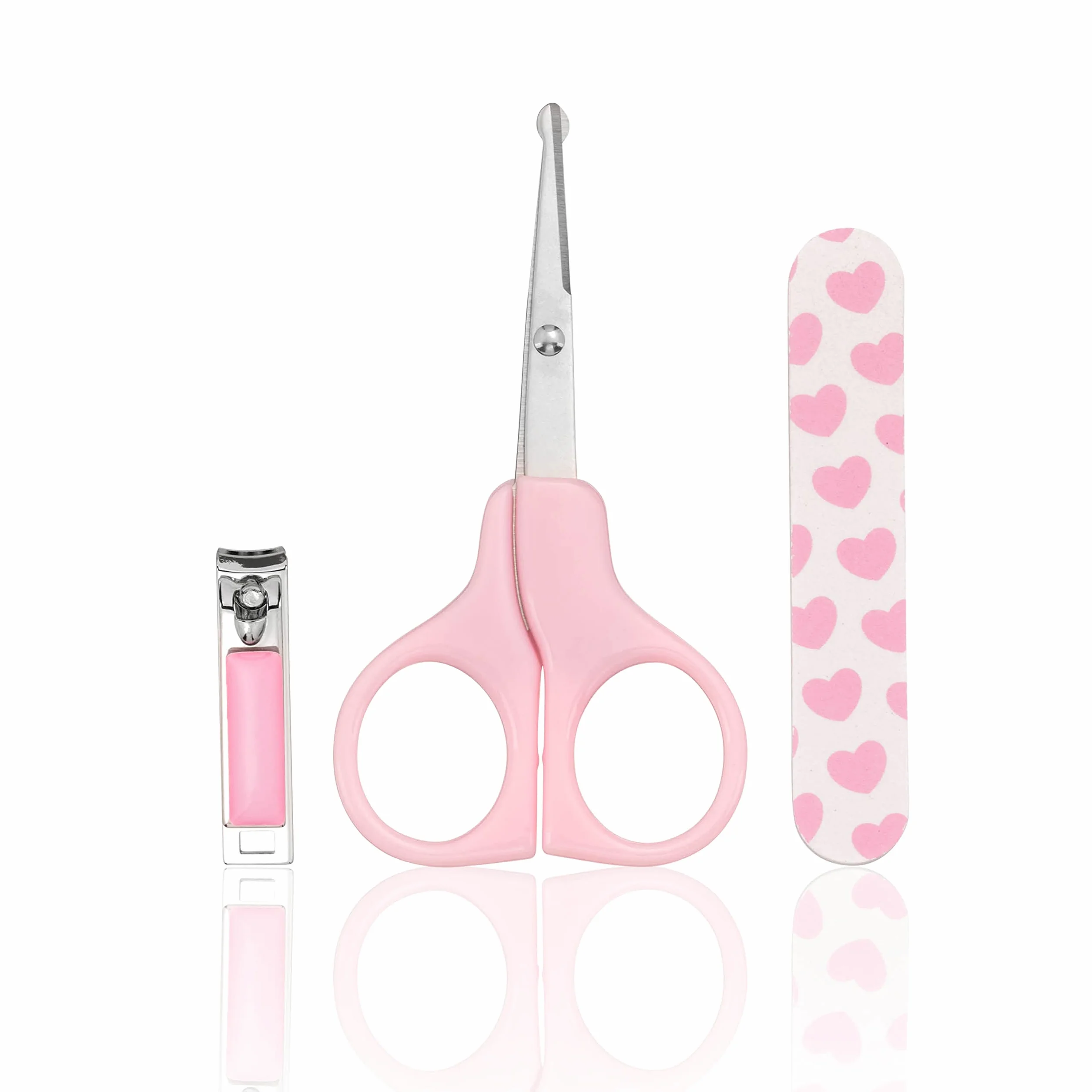 Titania, zestaw do manicure dla dzieci, 3 sztuki, do pielęgnacji paznokci, dla dzieci, zestaw do pielęgnacji paznokci, różowy
